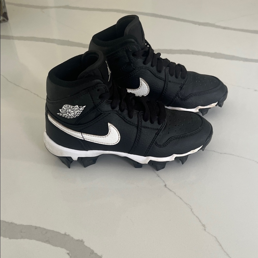 Jordan Black and White High-Top Cleats